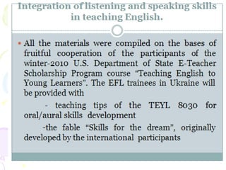 Teaching listening and speaking | PPT