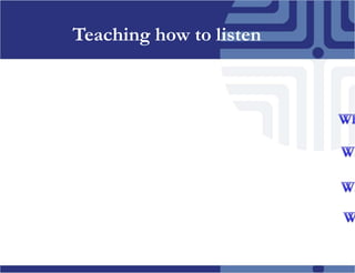 Teaching how to listenWheretherearenonaturalpausescausedbythespeaker’sbreathingtheflowofspeechisonelongsound.Wheretherearenonaturalpausescausedbythespeaker’sbreathingtheflowofspeechisonelongsound.Wheretherearenonaturalpausescausedbythespeaker’sbreathingtheflowofspeechisonelongsound.Wheretherearenonaturalpausescausedbythespeaker’sbreathingtheflowofspeechisonelongsound.