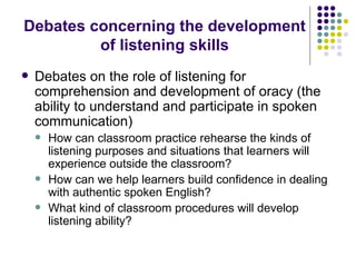 Listening Comprehension Development Teaching listening skills and Spoken Communication Skills | PPT