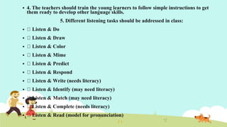 Teaching Listening Skill to Young Learners | PPTX