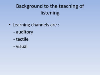 Teaching listening to young learners | PPTX
