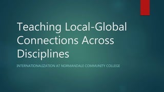 Teaching Local-Global
Connections Across
Disciplines
INTERNATIONALIZATION AT NORMANDALE COMMUNITY COLLEGE
 