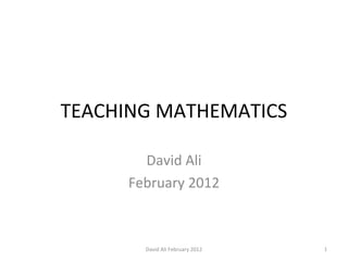 Teaching Math | PPT