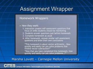Assignment WrapperAssignment Wrapper
Marsha Lovett – Carnegie Mellon UniversityMarsha Lovett – Carnegie Mellon University
 