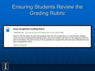 Ensuring Students Review the
Grading Rubric
 