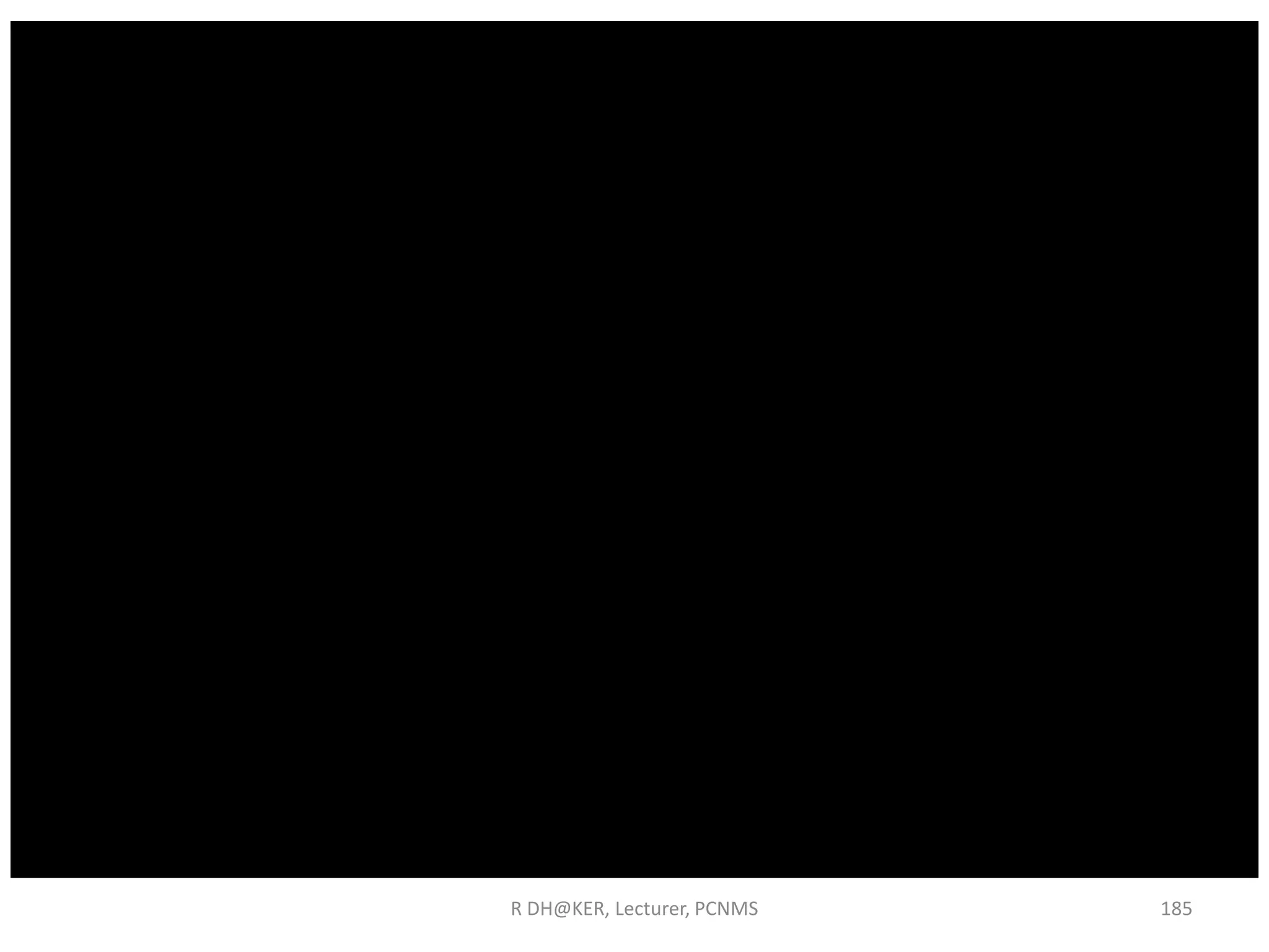 R DH@KER, Lecturer, PCNMS 185
 