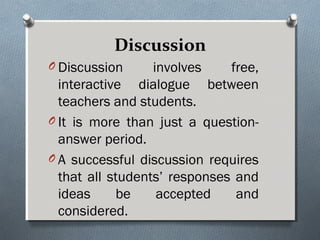 Lesson Discussion Examples Teaching methodology | PPT