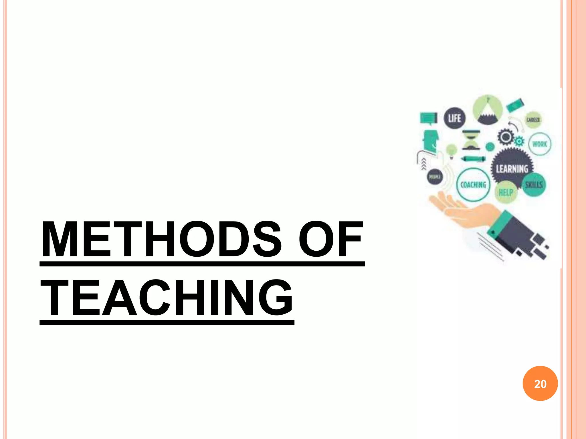 METHODS OF
TEACHING
20
 