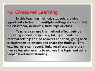 Crossover Teaching Example innovative teaching methods in science subject | PPTX