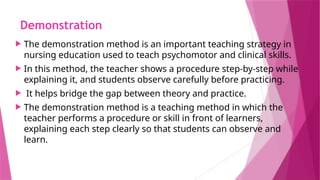 Effective Teaching Methods in Nursing: Demonstration, Symposium, and ...