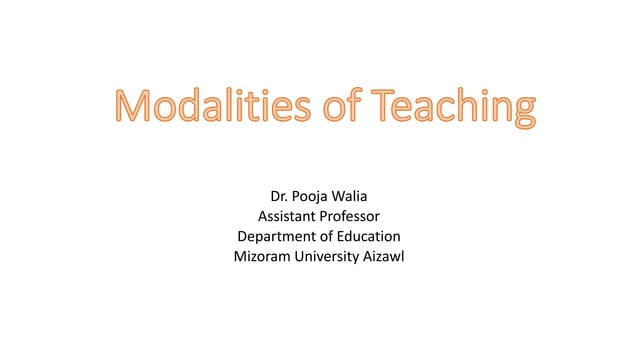 Teaching Modalities | PPTX | Education