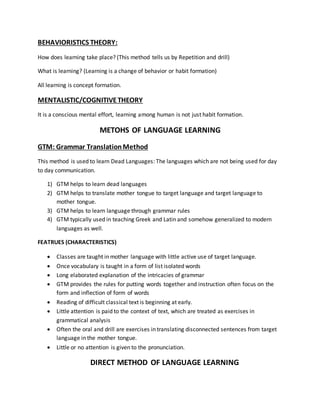 Teaching of english as a foreign language | DOCX