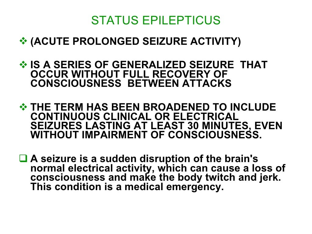 Seizure Status Epilepticus