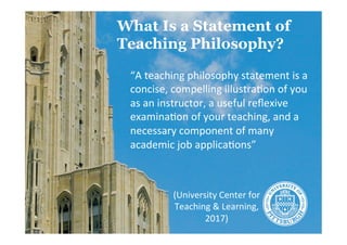 Developing a statement of teaching philosophy by Shelia Corall