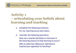 Developing a statement of teaching philosophy by Shelia Corall