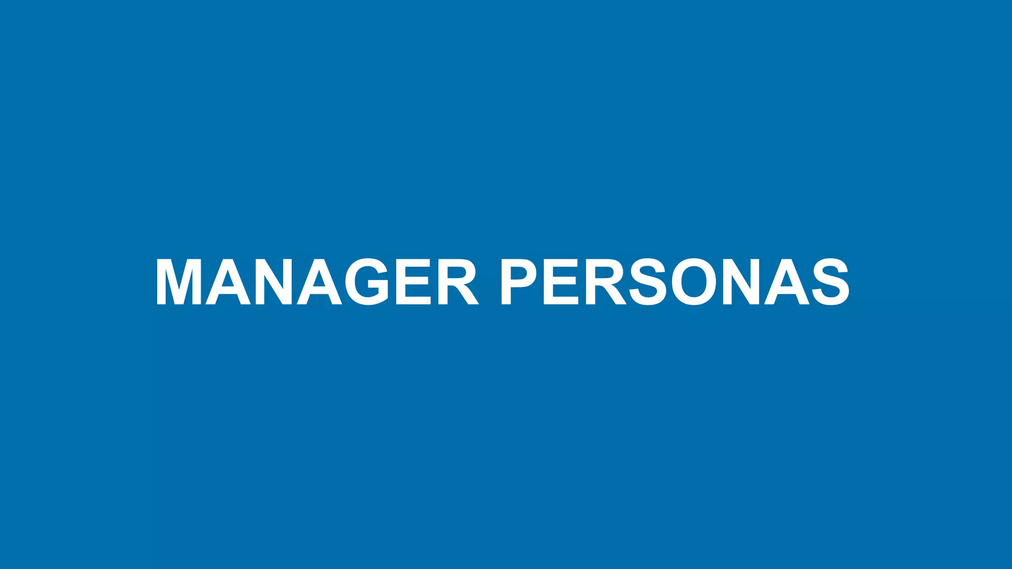 MANAGER PERSONAS
 