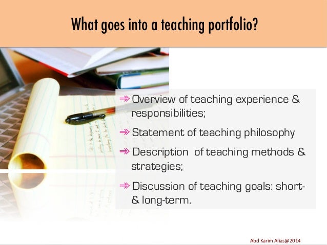 Developing a Teaching portfolio