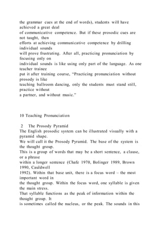 Functional Prosody Teaching pronunciation using the prosody pyramidjudy | DOCX