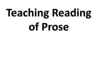 Teaching prose
