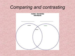 Comparing and contrasting
 