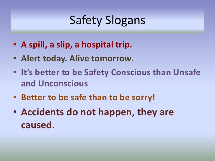 Safety slogan slogan keselamatan kerja