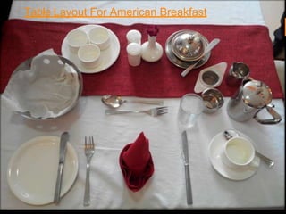 Table Layout For American Breakfast
 