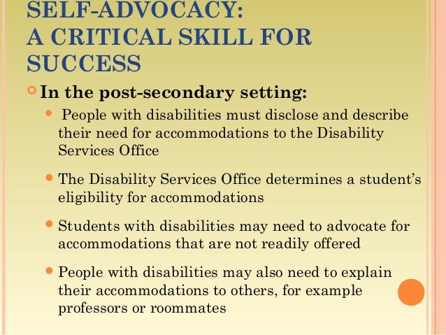 Teaching Self Advocacy Teaching Self Advocacy