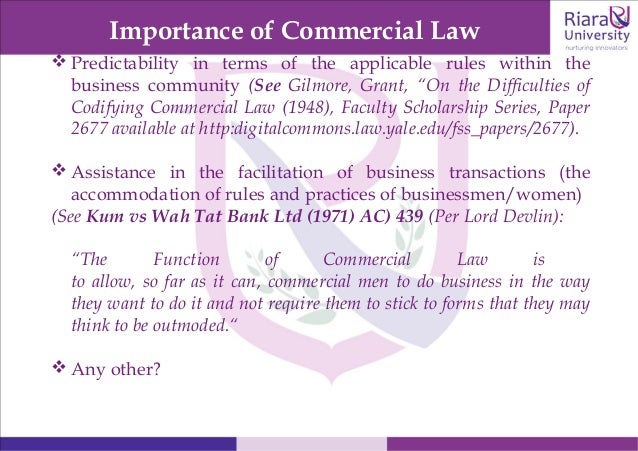 Teaching Slides For Commercial Law