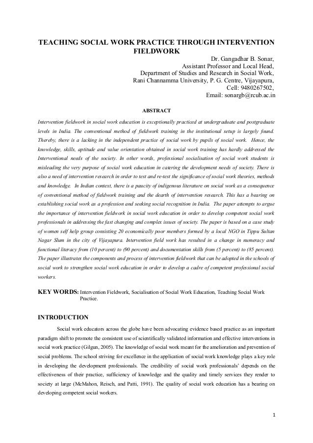 8 Teaching Social Work Practice Through Intervention Field