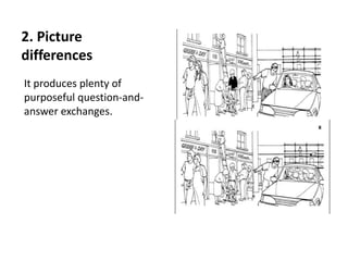 2. Picture
differences
It produces plenty of
purposeful question-and-
answer exchanges.
 
