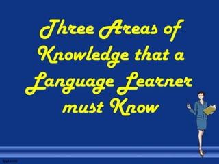 Three Areas of
Knowledge that a
Language Learner
   must Know
 