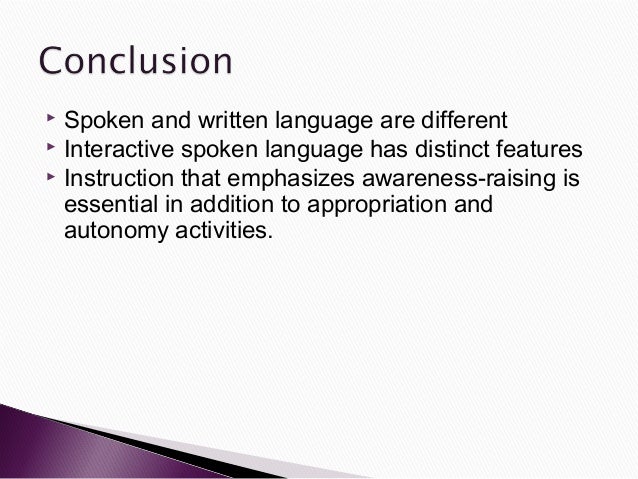 spoken and written language spoken and written language
