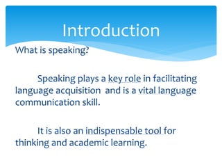 Teaching speaking in the language classroom | PPT