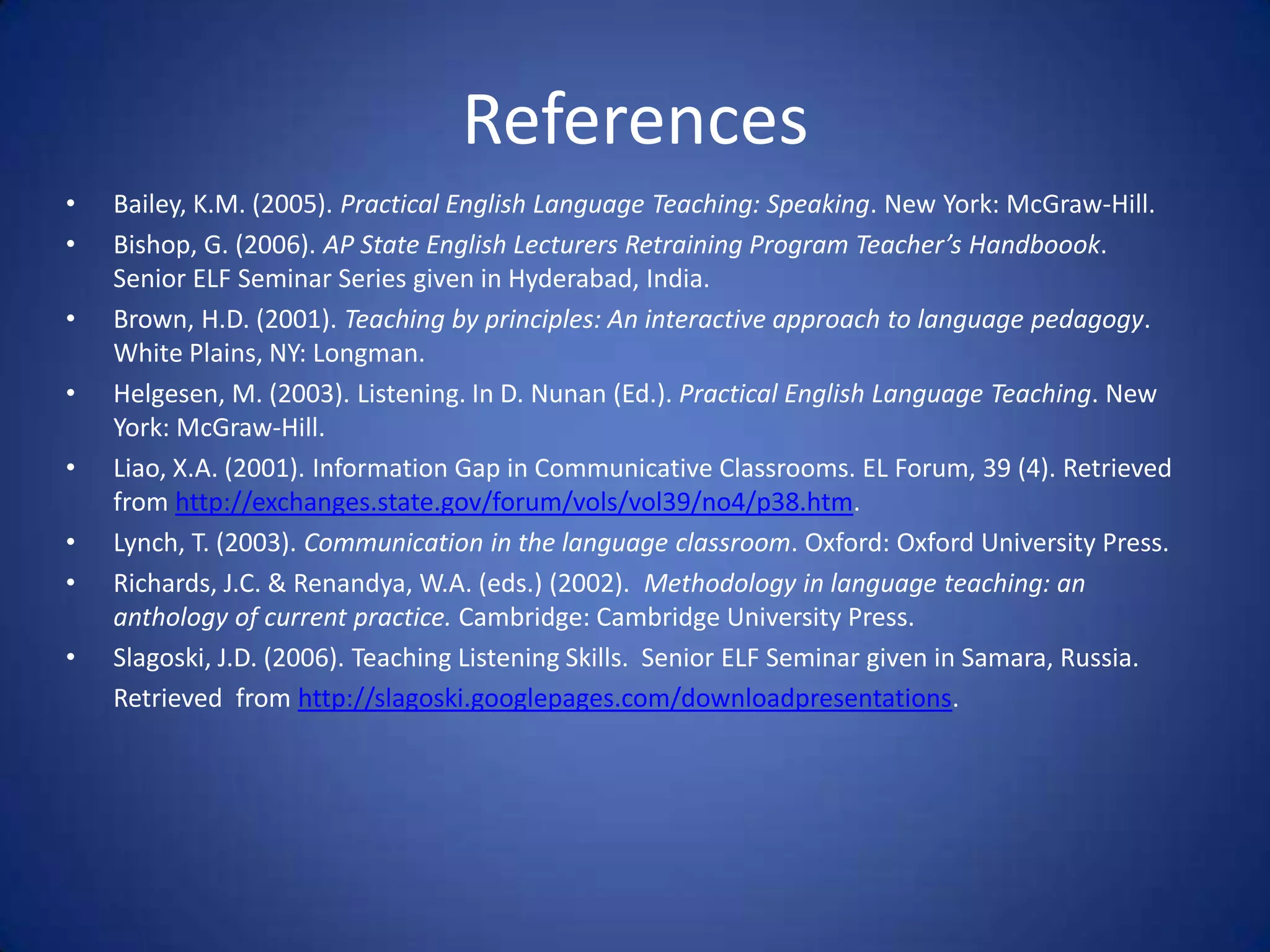 Teaching Speaking & Listening