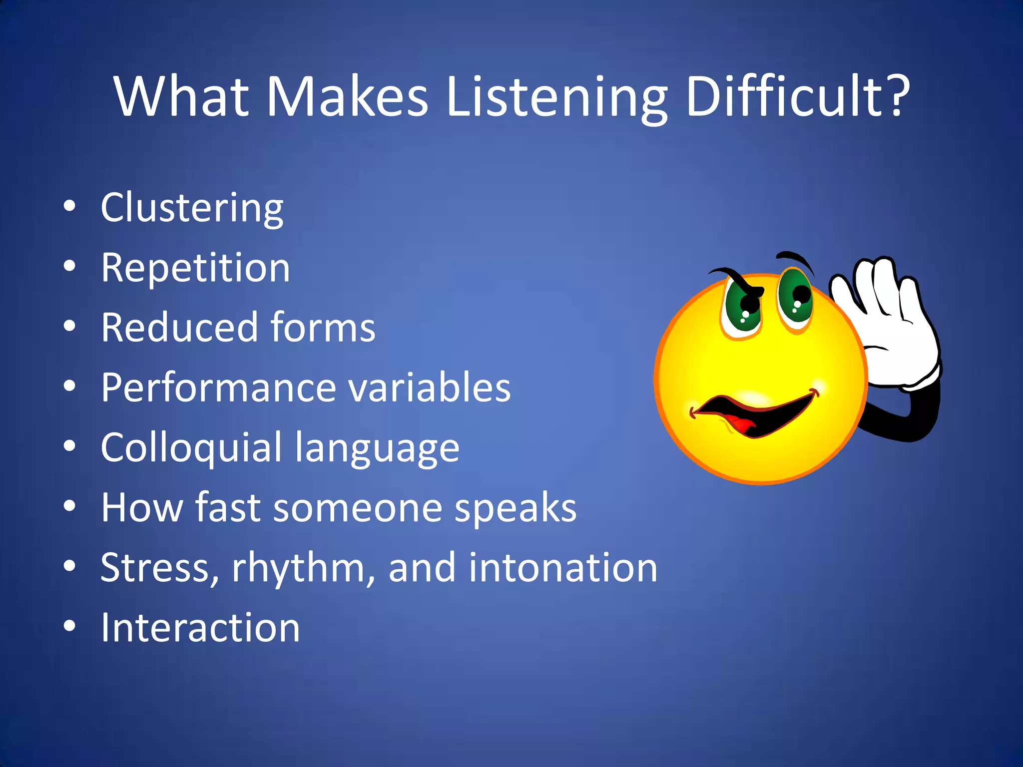 Teaching Speaking & Listening