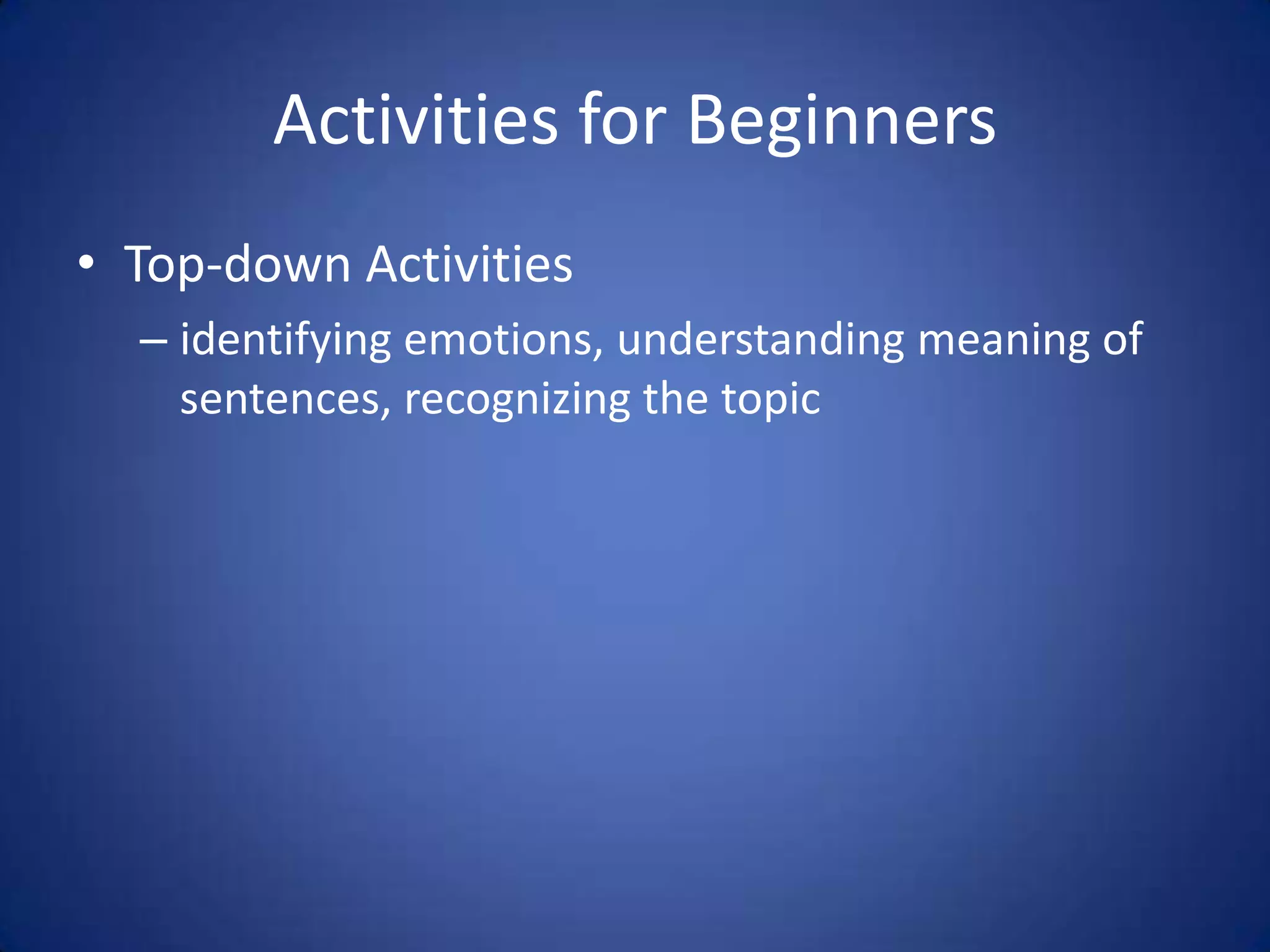 Teaching Speaking & Listening