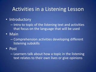 Teaching Speaking & Listening