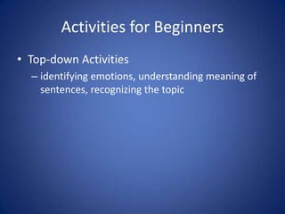 Teaching Speaking & Listening