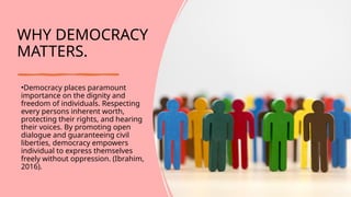 Defining democracy in the 21st century by Manelisi | PPTX
