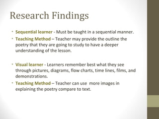 Teaching styles and learning styles | PPT