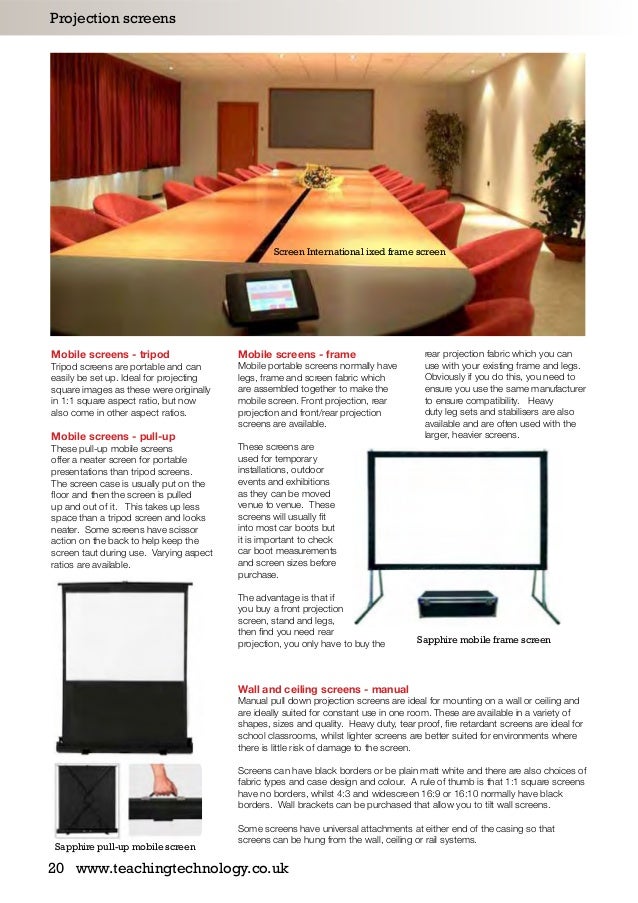 Projector and Presentation Equipment guide 2017