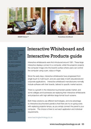Interactive Whiteboard and Interactive Products guide 2017 | PDF