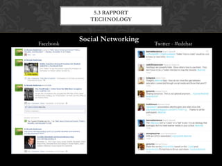 5.3 RAPPORT
              TECHNOLOGY


           Social Networking
Facebook                       Twitter - #edchat
 