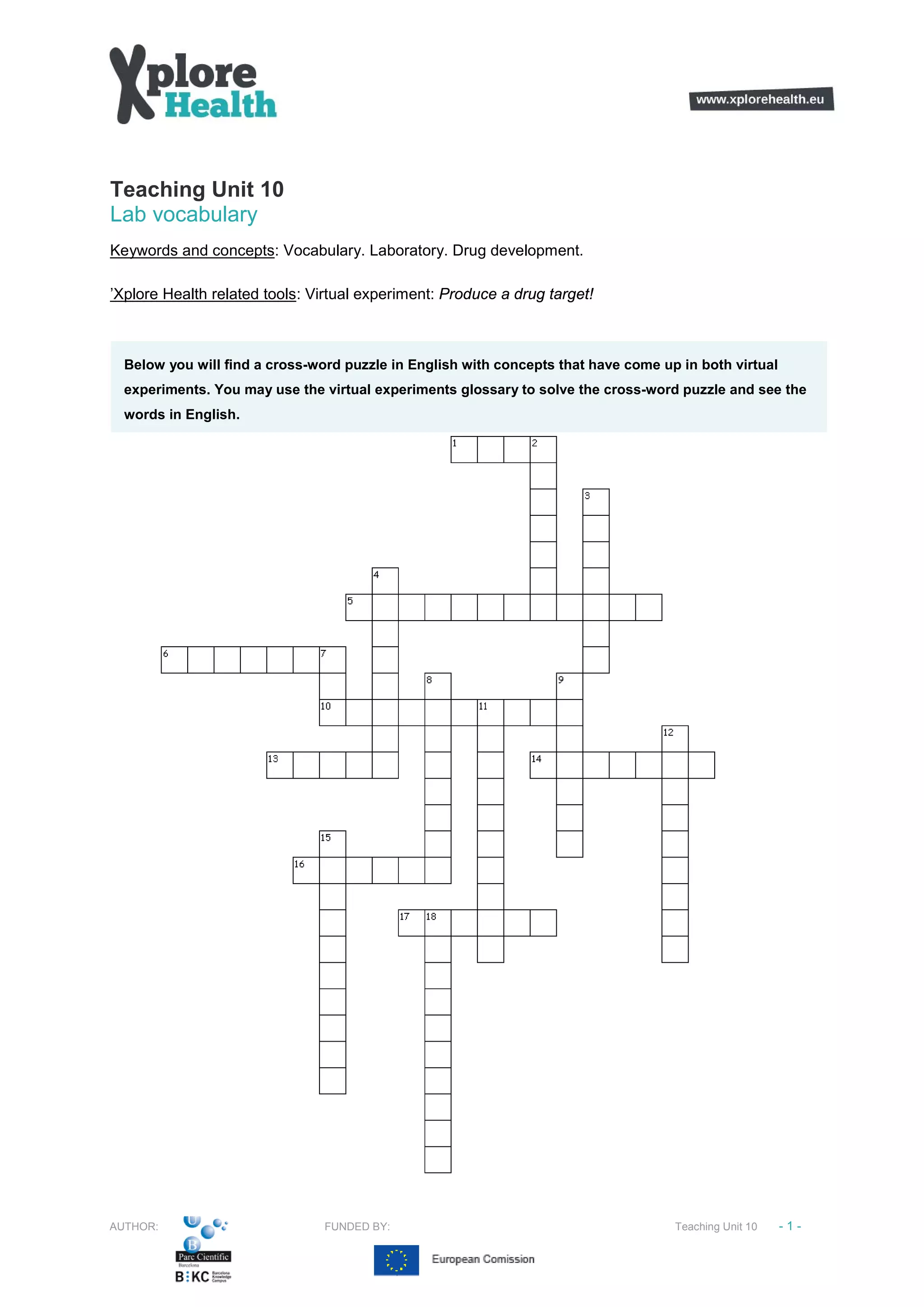Lab vocabulary - Classroom activities | PDF