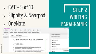 SLIDESMANIA.COM
STEP 2
WRITING
PARAGRAPHS
● CAT – 5 of 10
● Flippity & Nearpod
● OneNote
 
