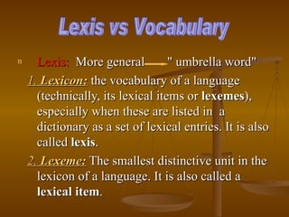 Hiberno Lexis Examples Teaching vocabulary | PPT