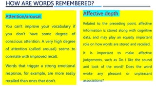 Affective Association Example BASIC CONCEPTS ON TEACHING VOCABULARY AS A FOREIGN LANGUAGE | PPTX