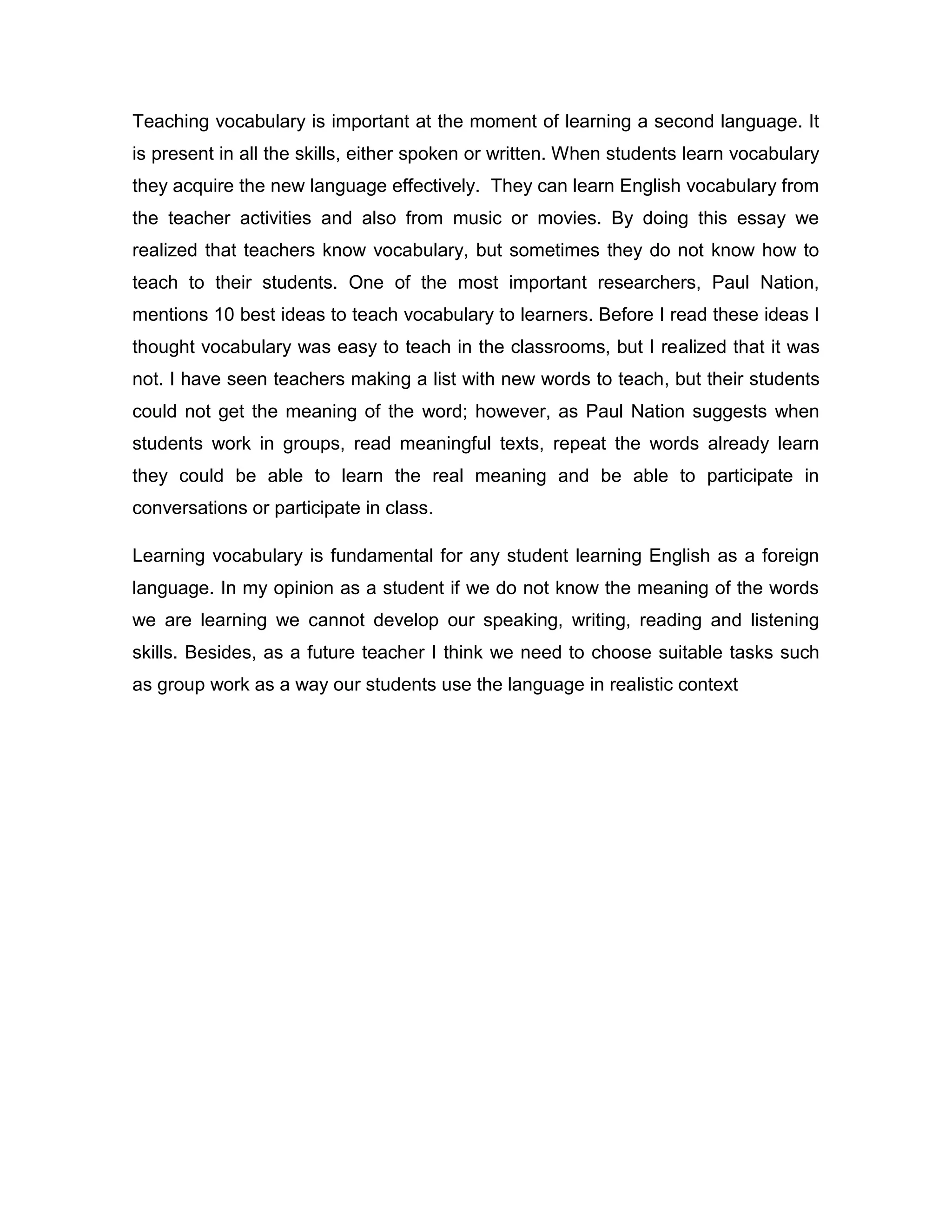 Teaching Vocabulary PDF Teaching vocabulary pdf