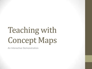 Teaching with
Concept Maps
An Interactive Demonstration
 