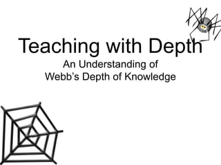 Teaching with Depth
    An Understanding of
  Webb’s Depth of Knowledge
 